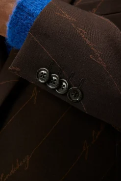 Blazere|J.Lindeberg Blazere Dries S Brown Stripe Blazer