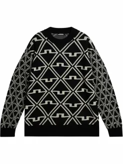 Strikkevarer|J.Lindeberg Strikkevarer Isaac Jacquard Knitted Sweater