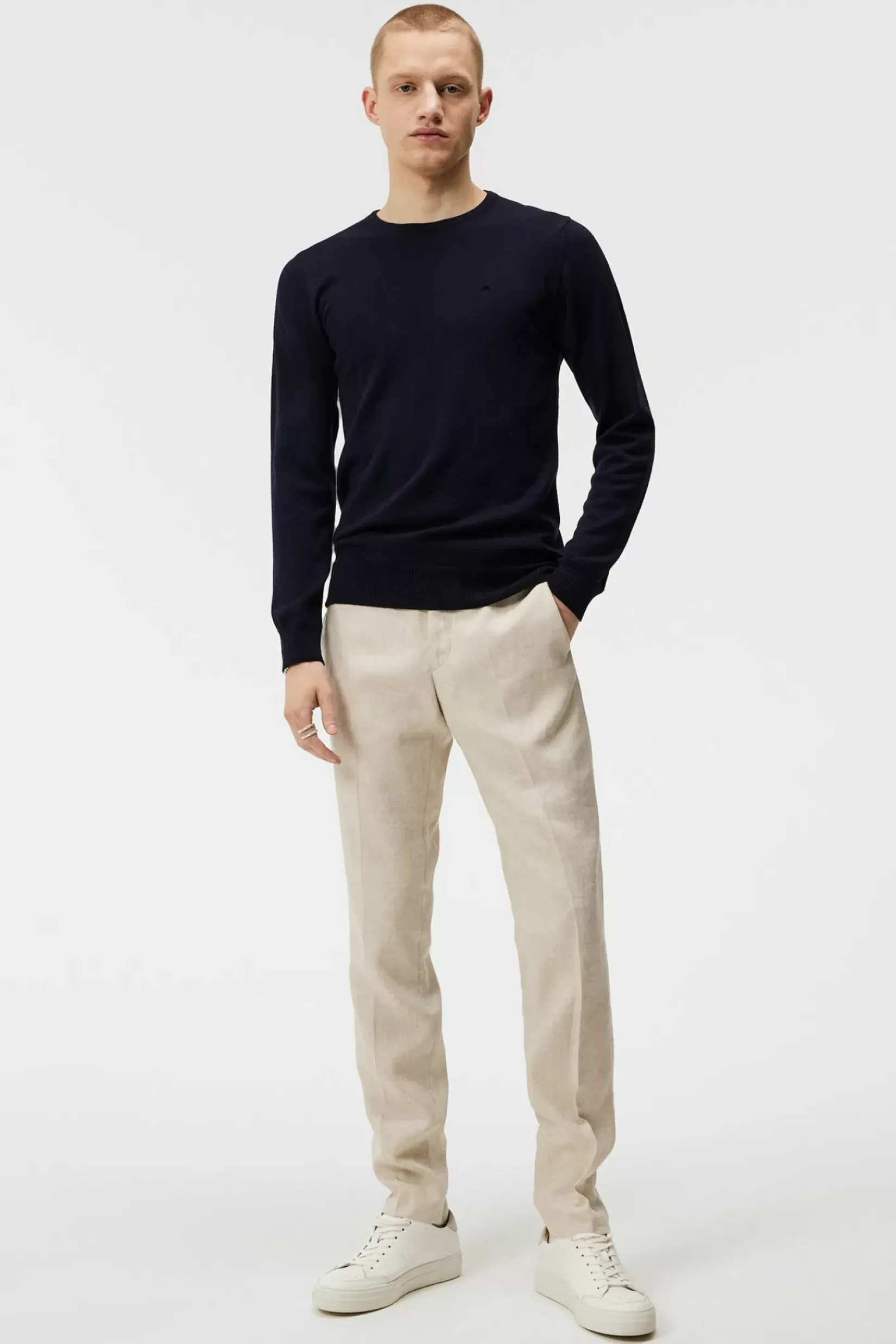 Strikkevarer|J.Lindeberg Strikkevarer Lyle Merino Crew Neck Sweater