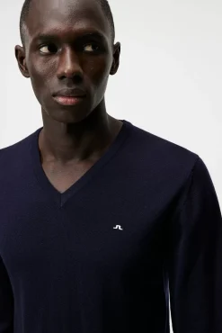 Strikkevarer|J.Lindeberg Strikkevarer Lymann Merino V-Neck Sweater