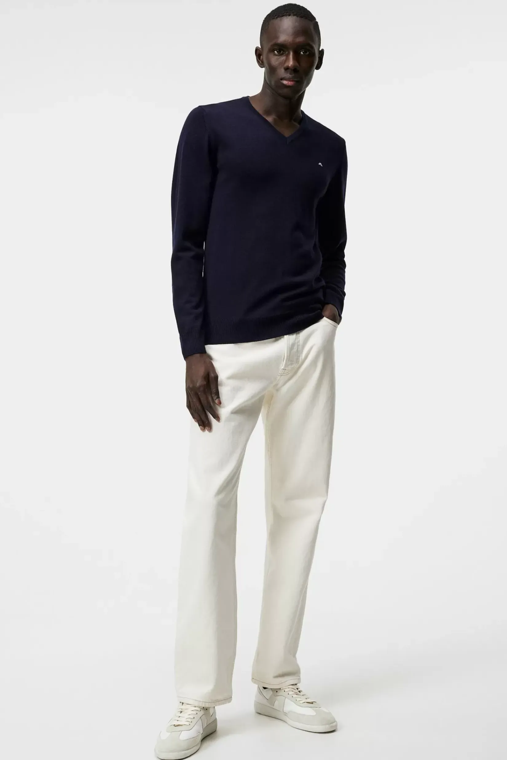 Strikkevarer|J.Lindeberg Strikkevarer Lymann Merino V-Neck Sweater