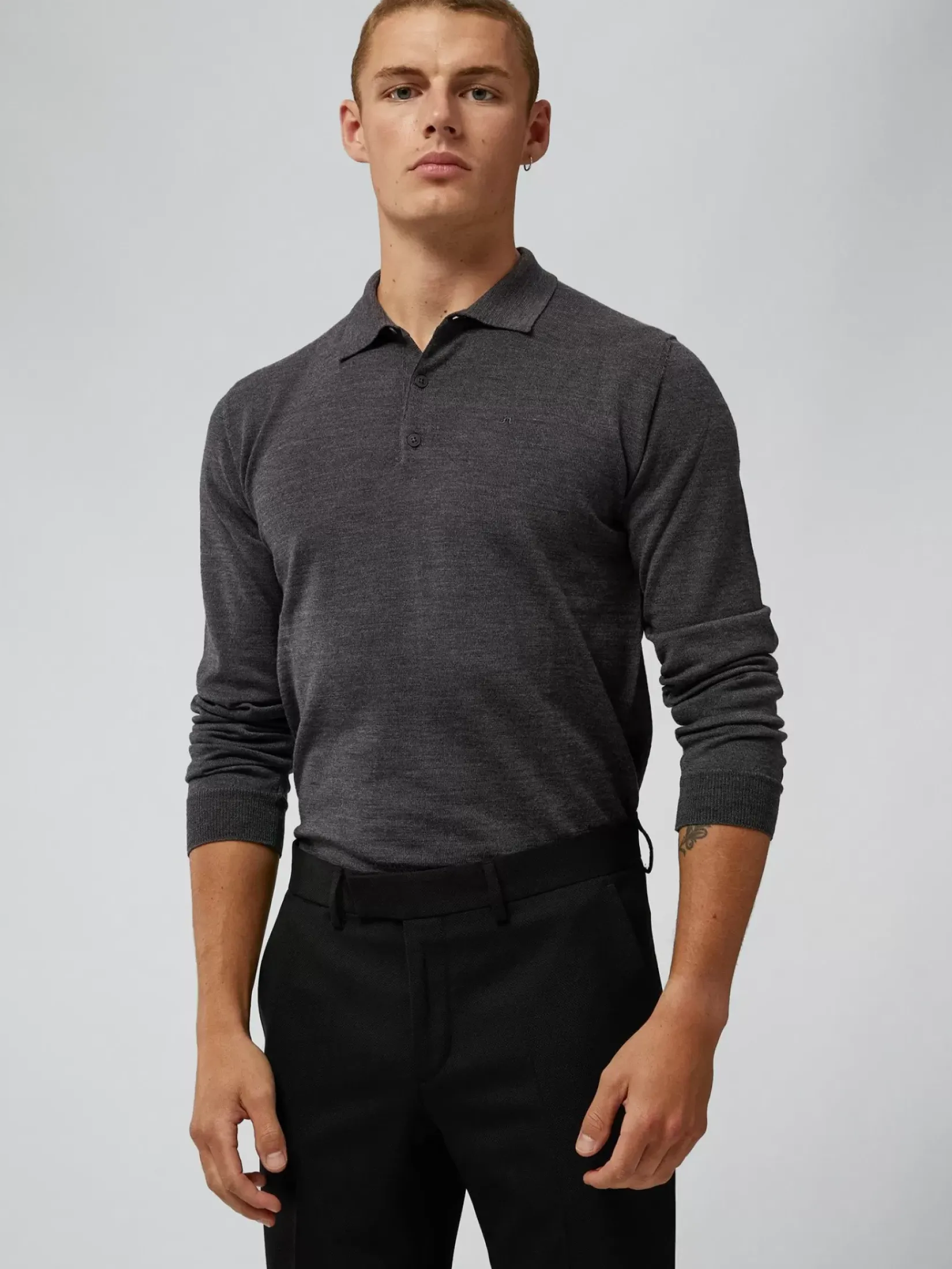 Strikkevarer|J.Lindeberg Strikkevarer Noel Light Merino Polo Shirt