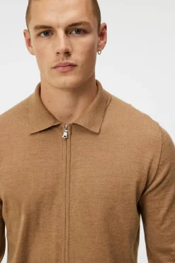 Strikkevarer|J.Lindeberg Strikkevarer Nyle Merino Zip Cardigann