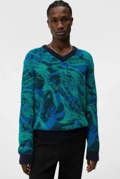 Strikkevarer|J.Lindeberg Strikkevarer Trestle Jacquard V-Neck