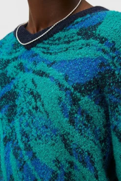 Strikkevarer|J.Lindeberg Strikkevarer Trestle Jacquard V-Neck